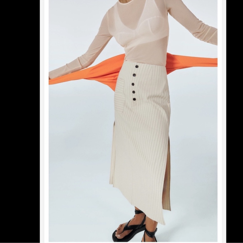 Zara midi stripped skirt